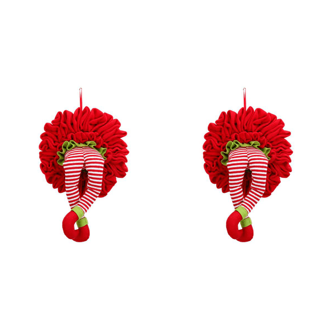 Corona Pierna Elfo Navidad Guirnaldas Patas (patas) Rojo