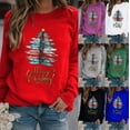 thumbnail image 3 of Sudaderas de Cuello Redondo de Navidad Para Mujer Moda Otoño Nuevo Suéter Con Estampado de Árbol de Navidad Odeerbi ODB209015, 3 of 3