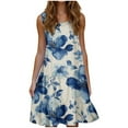thumbnail image 2 of Ovzne Robes d'Été pour Femmes 2025 Robe pour Femme Mode Vacances Été Couleur Unie Sans Manches Robe de Plage Grande Taille Imprimée Liquidation, 2 of 6