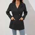 thumbnail image 3 of Vedolay Fall Tops for Women Women's Solid Color Open Front Plus Size Long Sleeve Office Blazers Jacket,Black XL, 3 of 5