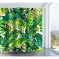 thumbnail image 2 of Leaves Shower Curtian Green Tropical Palm Leaves Banana Leaves Brightness Leaves Fabric Polyester Shower Curtain 72 X 72 Inches, 2 of 4
