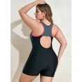thumbnail image 6 of Anwell Plus Size Swimsuit for Womens Tummy Control Sport Swimwear Boyleg Racerback One Piece Bath Suit, 6 of 6