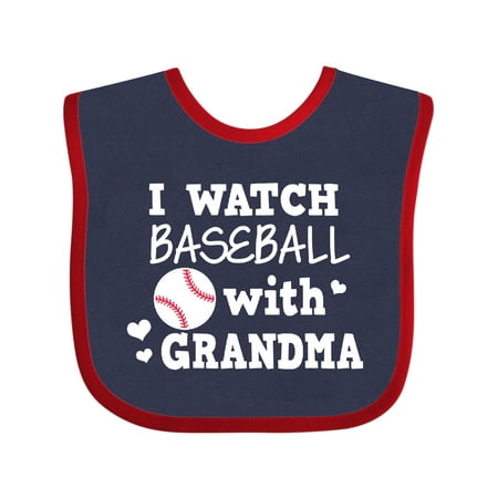 

Inktastic I Watch Baseball with My Grandma Gift Baby Boy or Baby Girl Bib