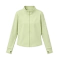 thumbnail image 5 of Mitankcoo Girls Mock Neck Zip Up Jacket Slim Long Sleeve Athletic Coat with Thumb Holes Lightweight Casual Outerwear 3-15Y, 5 of 7
