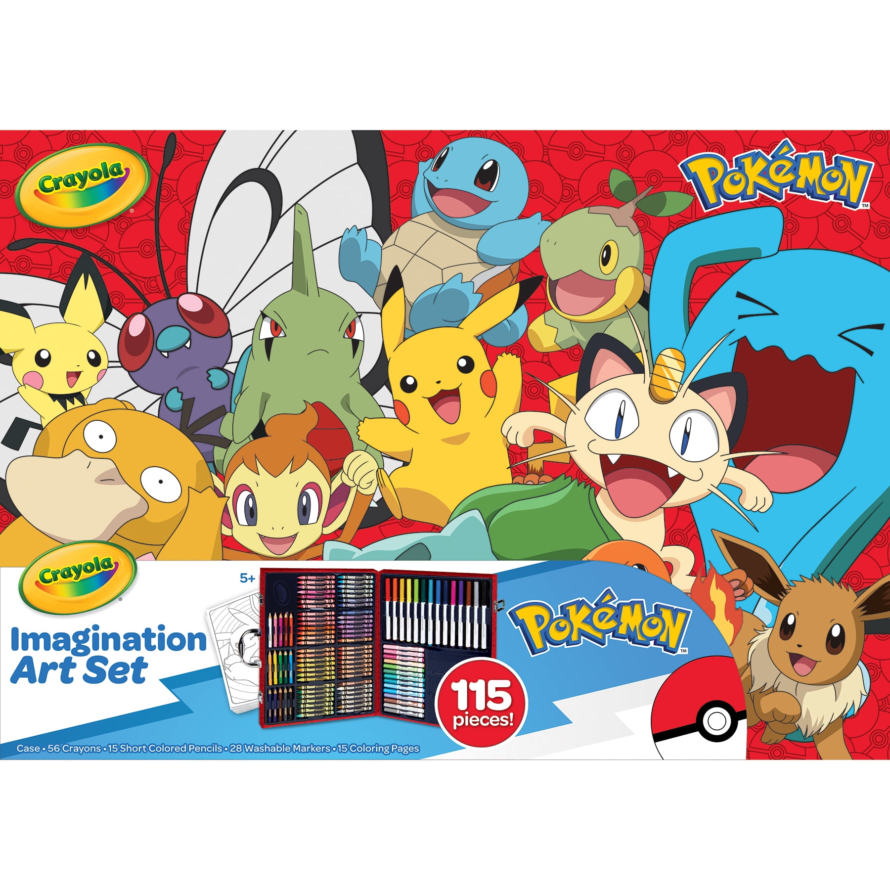 Crayola Pokémon Imagination Art Coloring Set, 115 Pcs, Pokemon Toys, Arts & Crafts, Beginner Child