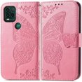 thumbnail image 2 of Compatible with Motorola Moto G Stylus 5G Wallet Case Leather with Card Holder and Stand for Women Flip Case Embossed Butterfly Shockproof Case for Moto G Stylus 5G SD Butterfly Pink, 2 of 13