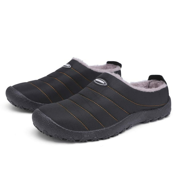 Winter Slippers for Men Women Warm Slip on House Slippers with Plush Lining Indoor Outdoor Anti-Skid Shoes