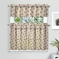 thumbnail image 2 of Kitchen Curtains 36 Inch Short - 3 Panel Set, Rod Pocket Window Curtain with Boho Cactus and Succulent Art, 100% Polyester for Farmhouse, Cafe, Kitchen, Bedroom, Easy Wash, 2 of 3