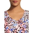 thumbnail image 3 of Terra & Sky Women's Plus Size V-Neck T-Shirt Dress with High Low Hem, 3 of 5