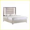 thumbnail image 3 of Bedroom Furniture Set 5-Piece Queen Modern White Solid Wood with Storage & LED | White | Solid Wood+MDF, 3 of 6
