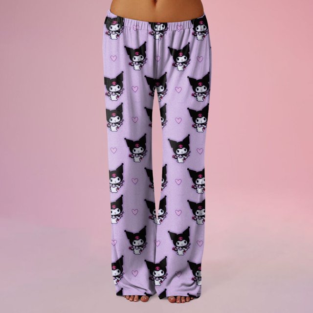 Anime Pajamas for Women Girls Cute Cartoon Cat Print Kawaii Casual Sleep Pajama Pants