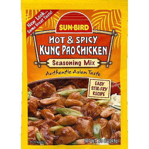 SunBird Hot & Spicy Kung Pao Chicken Seasoning Mix, 0.875 oz, (Pack of 24)