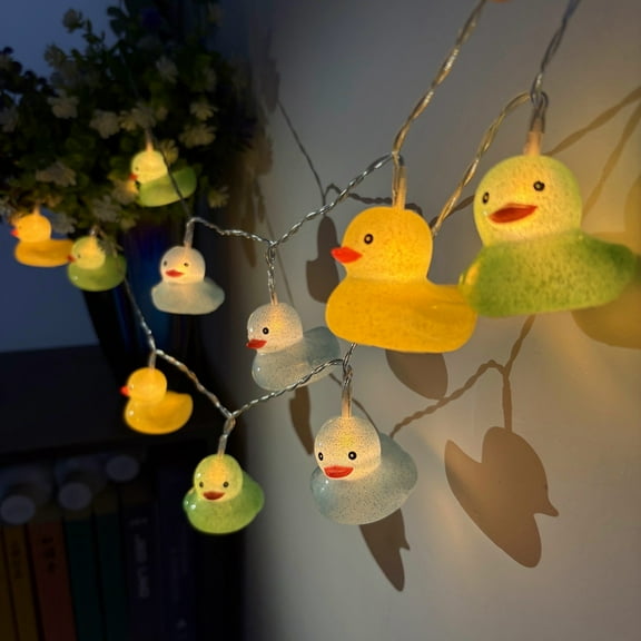 3 Colord Glitter Duck String Lights Battery Powered Rubber Ducklings Fairy Lights for Feastival Halloween Birthday Decoration