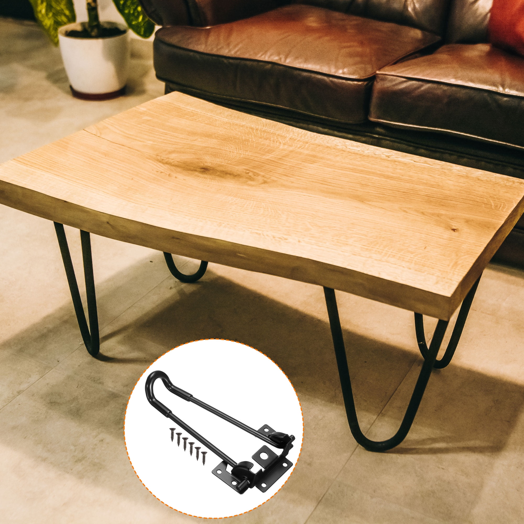 Unique Bargains Foldable Hairpin Leg Metal Table Furniture Legs with Screws 7.3"