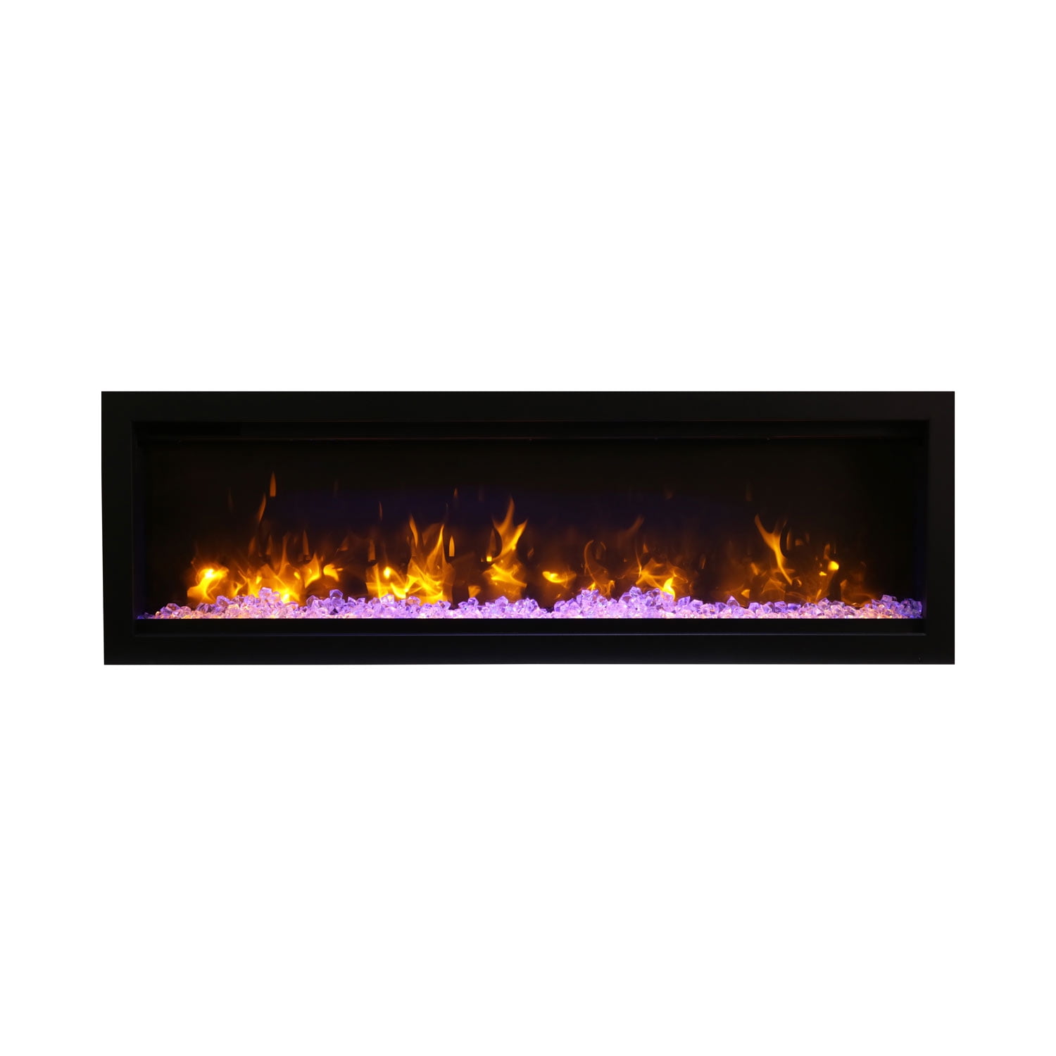 Amantii Symmetry Electric Fireplace with Logs & Bronze Fully Recessed Surround, 50Inch