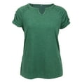 thumbnail image 2 of Spencer Womens Summer Tops Casual V Neck T Shirts Short Sleeve Shirts Loose Blouse Flowy Tops Plus Size Tee "2XL,Green", 2 of 9