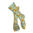 thumbnail image 4 of KLL White Polka Dot Sunflower Print Cool Socks Men's Women's Crew Socks Funny Crazy Novelty Stockings, 4 of 8