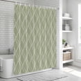 thumbnail image 6 of Sage Green Stripes Bathroom Shower Curtains with 12 Hooks Polyester Waterproof Shower Curtain for Stalls and Bathtubs Simple Geometric Modern Monochrome Decorative Bathroom Curtain 36x72 Inches, 6 of 9