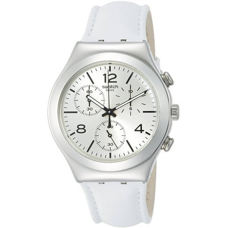 Swatch Biancamente Chronograph Unisex Watch, Leather