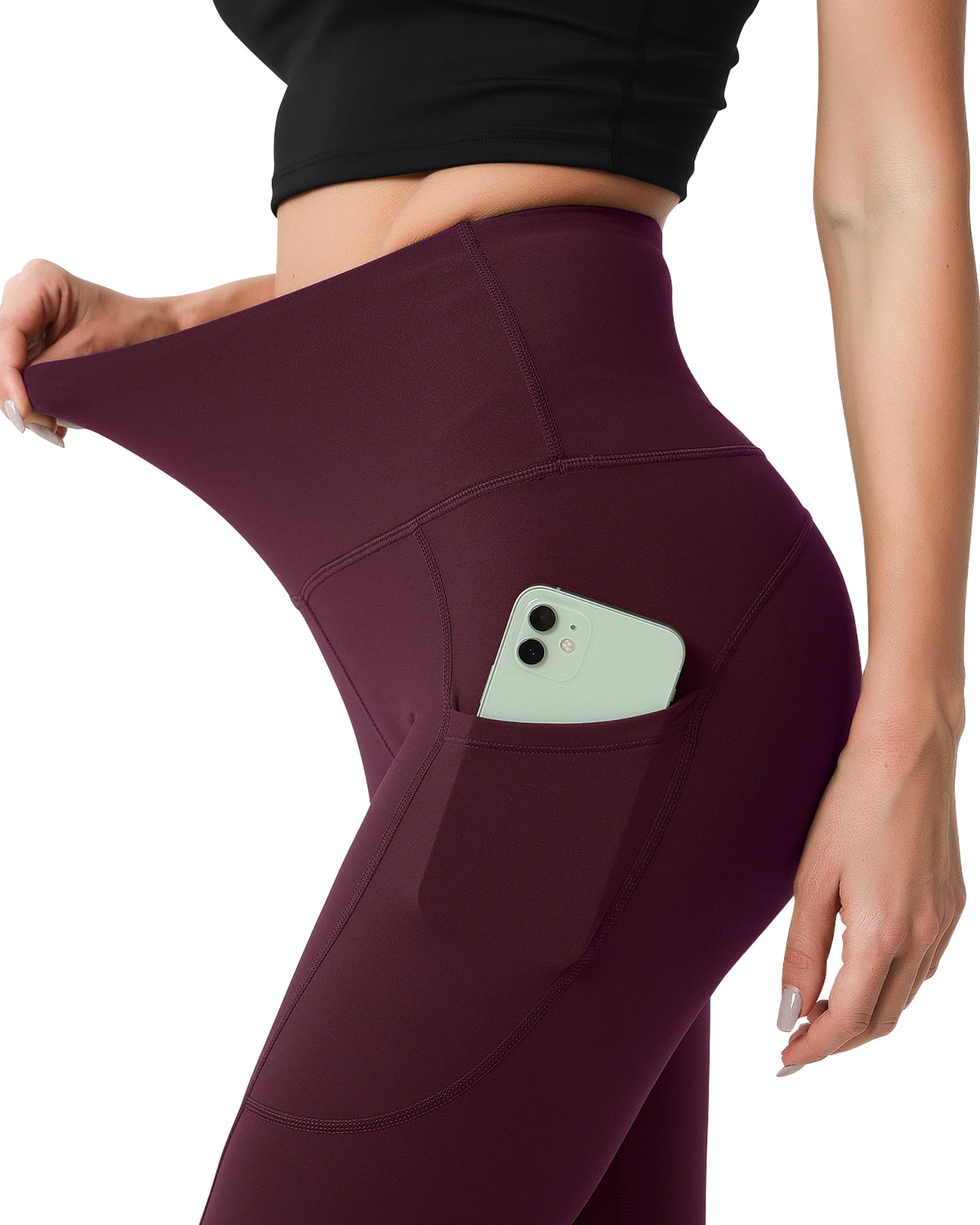 YHWW Leggings,Women Yoga Leggings Full Length with Side Pockets High  Waisted Buttery Soft Yoga Pant 28 Inch Inseam L Brown : :  Clothing, Shoes & Accessories