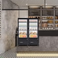 thumbnail image 6 of Commercial Display Refrigerator, 3.46 Cu.Ft. Glass Refrigerator Display Case Countertop Fridge, Upright Beverage Merchandiser Adjustable Shelves, Interior Led Lighting, 3-Side Air Vent, Black, 6 of 7