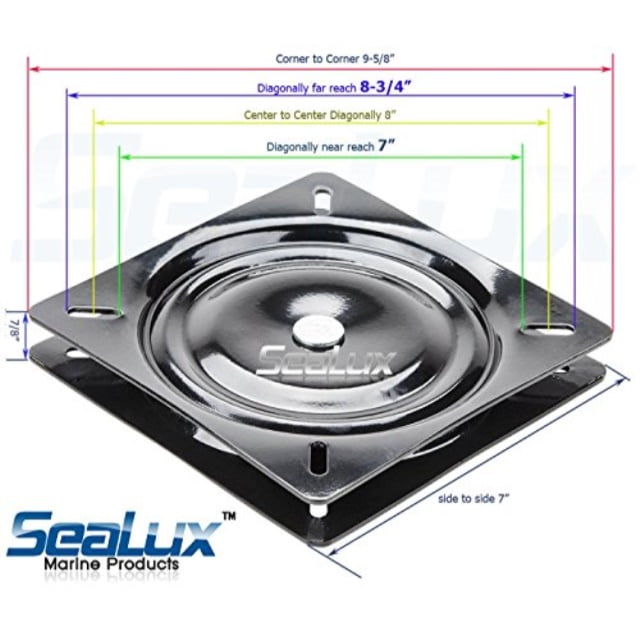 sealux universal heavy duty 360 degree 7" to 83/4" seat swivel base