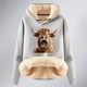 thumbnail image 4 of WILLBEST Sudadera de Mujer Ladies' Cattle Winter Thick Warm Warm Solid Color Color Lamb Hoodie Coat Grande, 4 of 4