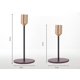 thumbnail image 2 of Juego de 2 candelabros de cono negro de latón dorado, centro de mesa decorativo, 2 of 5