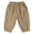 thumbnail image 3 of LYHaoo Boys Cargo Pants Style Casual Trousers With Multiple Pockets Comfortable Loose Fit Long Pants For Kids And Youth Outdoor School Wear School Pants for Boys(Yellow), 3 of 6