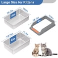 thumbnail image 5 of Stainless Steel Sifting Cat Litter Box With Lid L:19.7''×13.8''×10'' For Pine Pellets Big Cats, 5 of 7