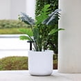 thumbnail image 3 of LuxenHome 14.8-Inch Round White Stripes MgO Planter, 3 of 6