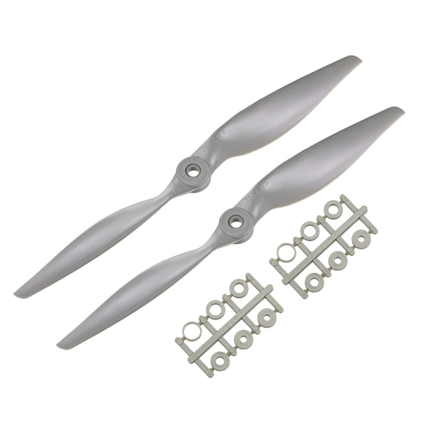 Hélices RC CW 10x7 Pulgadas 2-Palas para Avión Nylon Gris 2Pcs con Anillos Adaptadores