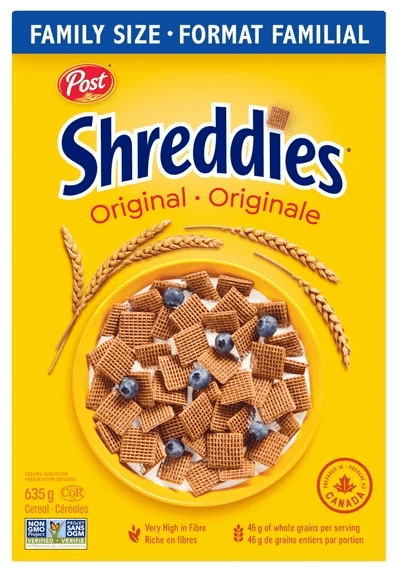 Post Shreddies Breakfast Cereal, Family Size, 635g (2 Pack)