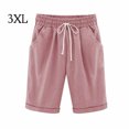 thumbnail image 4 of Qarigey Pantalones cortos Cintura elástica Pantalones cortos sueltos Pantalones Cintura elástica Sueltos Trajes de verano para mujer Prendas para la parte inferior del cuerpo Rosa 3XL Qarigey AP002089-35, 4 of 5
