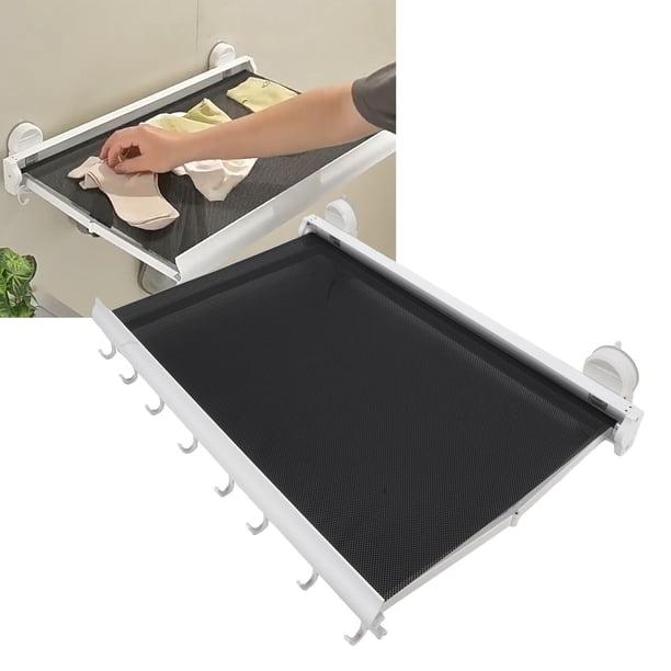 Estante De Secado De Lavandería Retráctil, Ropa De Secado De Ropa Oculta Montada En La Pared Taza De Succión De Secado Para Toallas Calcetines Para Ropa Interior Zapatos Zapatos