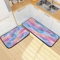 thumbnail image 7 of 2-Piece Kitchen Rugs Set Non-Slip Mats Carpet Floor for Kitchen, Bathroom (19.7"x27.6" & 19.7"x47.2") Watercolor Powder Blue Pattern, 7 of 7