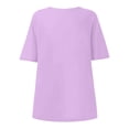 thumbnail image 6 of Tops For Women T-Shirts Oversized Cherry & Bow Print Graphic Summer Short Sleeve Fashion Clothing Purple 2XL, 6 of 7