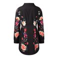 thumbnail image 5 of QTBIUQ Femmes Mode Bouton Couture Manches Longues Imprimé Taille Lanterne Robe Manches, 5 of 5
