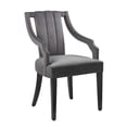 thumbnail image 3 of Modway Virtue Performance Velvet Dining Chairs - Set of 2 in Gray, 3 of 8