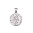 thumbnail image 1 of Collar de San Cristóbal Medallón redondo grabado personalizado Medallón colgante de talismán protector religioso envejecido - Plata BANYUO  Electrónica, 1 of 4