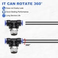 thumbnail image 4 of Uxcell 5pcs Air Line Fitting 10mm Tube OD x NPT 1/2 Thread PT4-U Pneumatic Male Branch Tee for Industry Air System, 4 of 6