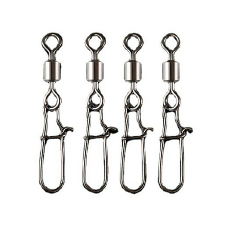 ALSLIAO 50Pc Fishing Tackle Snap Swivels Fishing Hook Lure Connector Fishing  Clip Swivel 1# 