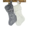 thumbnail image 3 of Holiday Christmas Decorative Exquisite Faux Fur with Silver Lurex Thread Table Runner - 2 Colors (White, 8"x19" Stocking), 3 of 3