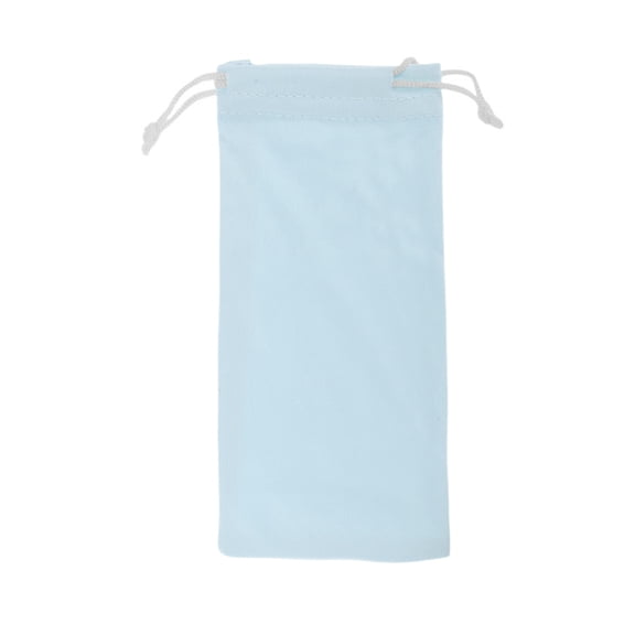Unique Bargains 1 Pc Drawstring Eyeglass Pouch Soft Eyeglasses Storage Blue
