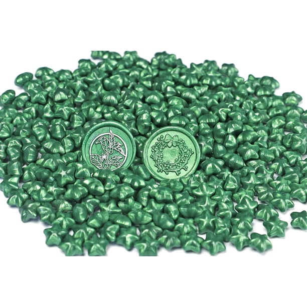 JShteea 100x Star Retro Sealing Wax Bead Fire Painting Grano para Sello (verde Pino)
