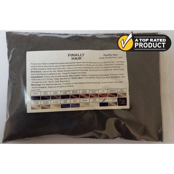 Finally Hair Hair Fibers Refill Bag Dark Salt & Pepper 57 Gram