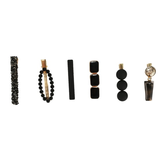 6 Pcs Fashion Grace Hair Clips Hairdo Clip for Women for Girls Black