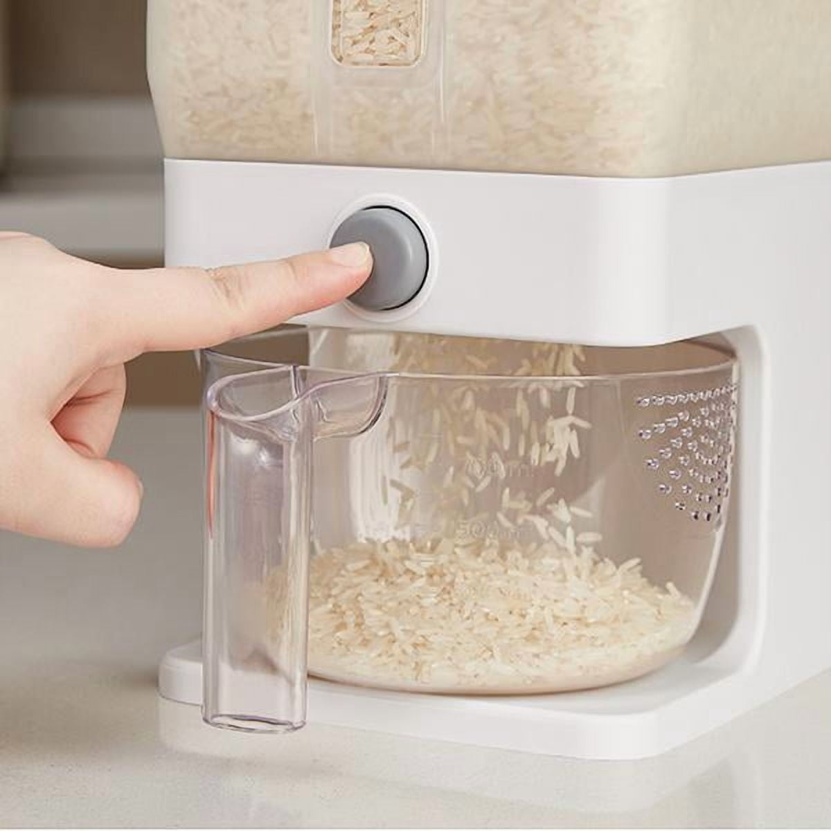 Leaglojoy 25 lbs Rice Dispenser, Airtight BPA-Free Storage Container for Rice, Cereal, and Kitchen Pantry