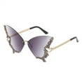 thumbnail image 2 of WTOBBY Butterfly Diamond Sunglasses, Rimless Fashion Sun Glasses with Full UV Protection, Women's Outdoor Accessory for Clothing Matching,Dark Gray, 2 of 5