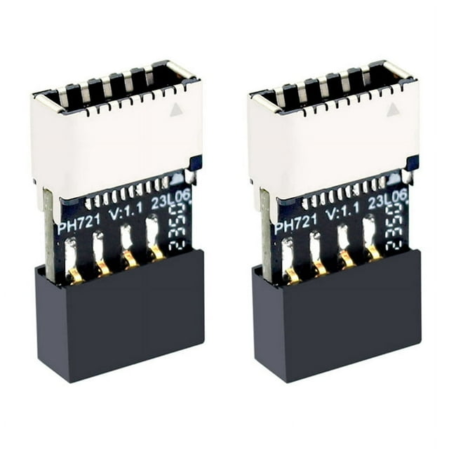2X Placa Base USB2.0 de 9 A Adaptador Hembra TYPE-E, Chasis con Conector TYPE-C, Tarjeta Extensora USB 2.0 de 9